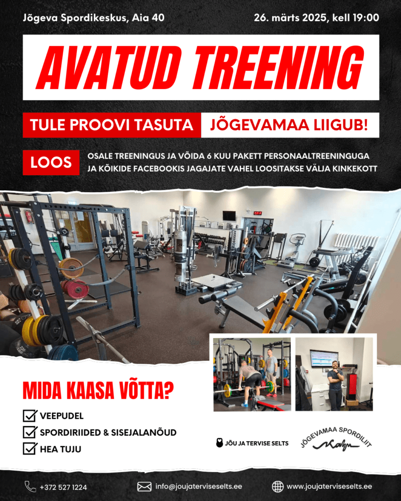 Avatud treening plakat 26 märts 2025 (1) avatud treening plakat jõu ja tervise selts